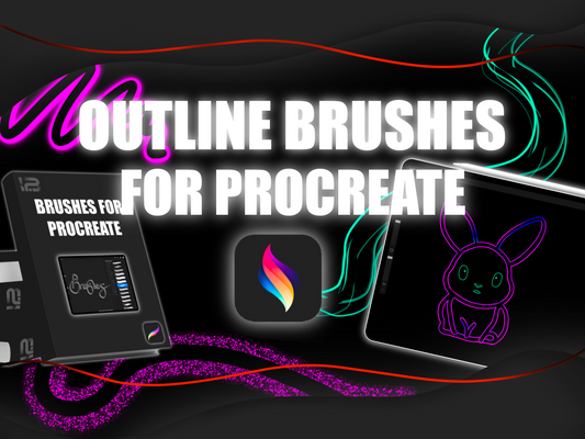 Procreate Outline Brushes Pack | Smooth, Textured, Glow & Calligraphy Outline Tools for Illustrators snd Lettering Artists